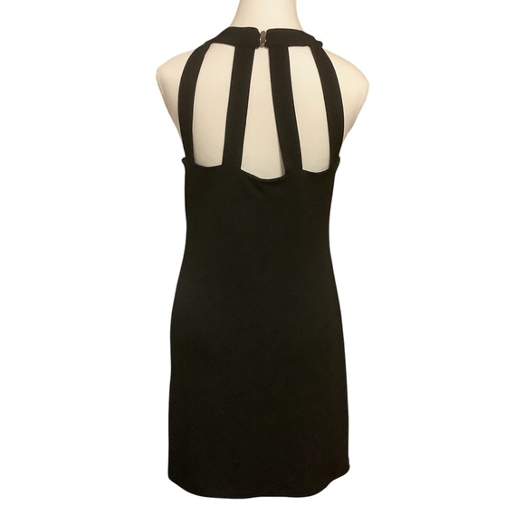 LE CHATEAU BLACK FLORAL PRINT/ HALTER NECK MIDI DRESS/ Size M - Picture 3 of 12